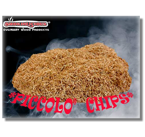 Our Piccolo® smoker wood chips are very small pieces!&nbsp; These are wood chips NOT “SawDust”, perfect for small chip using Commercial smokehouses.